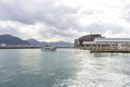 Seaside promenade at the Aruka Port in Shimonoseki, Japan. Royalty Free Stock Photo