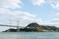 Shimonoseki Kanmon bridge and Kitakyushu Moji in Yamaguchi, Japan