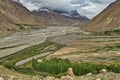 Shimshal village located on the river valley of the same name at the beginning of the alpine roads to the high peaks of over 6000,