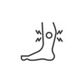 Shin pain line icon