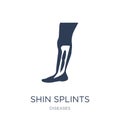 Shin splints icon. Trendy flat vector Shin splints icon on white