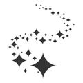Shine. Black stars of brilliance and radiance of cleanliness and freshness. Cleaning, fresh and hygiene. Sign symbol
