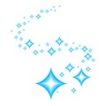 Shine. Blue stars of brilliance and radiance of cleanliness and freshness. Cleaning, fresh and hygiene. Sign symbol Royalty Free Stock Photo