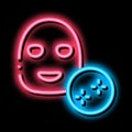 Shine Clean Face Mask neon glow icon illustration