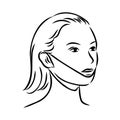 Shine Clean Face Mask sketch icon vector. Hand drawn blue doodle line art Shine Clean Face Mask sign. isolated symbol