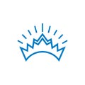 Shine crown thin lines art logo vector