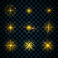Shine gold stars glitters sparkles Royalty Free Stock Photo
