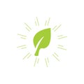 Shine green leaf simple logo vector Royalty Free Stock Photo