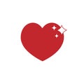 Shine heart emoji sign icon with the sparkle star