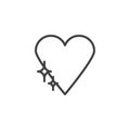 Shine heart outline icon