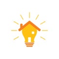 Shine home house light bulb design symbol vector Royalty Free Stock Photo