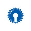 Shine key hole logo vector