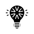 shine light bulb glyph icon vector illustration