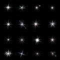 Shine stars with glitters and sparkles. stars set