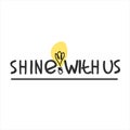Shine with us. Banner for a recruitment ad, heading. Hiring, teamwork and personal growth concept