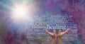 Shine your healing light word cloud Royalty Free Stock Photo