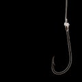 Shing hook isolated on black with clipping path Royalty Free Stock Photo