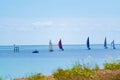 Sailing boats race Sandwich Bay Kent UK