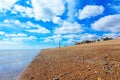 Sandwich Bay shingle beach low tide Kent UK Royalty Free Stock Photo