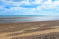 Sandwich Bay shingle beach low tide Kent UK Royalty Free Stock Photo