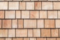 Shingle red cedar wooden shake wood siding row roof panel made of larch conifer tree
