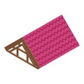 Shingle roof icon, isometric style