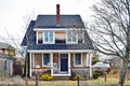 Shingled Beach Cottage with Front Porch Royalty Free Stock Photo