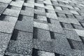 shingles flat polymeric roof-tiles background, close-up view Royalty Free Stock Photo