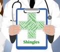 Shingles Word Shows Viral Disease And Afflictions