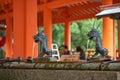 A chozuya or temizuya at Kumano Hayatama Taisha shrine. Wakayama. Japan