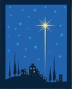 Shining star of Bethlehem, vector illustration
