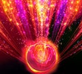 Shining big fantastic radial blast red tint with Royalty Free Stock Photo