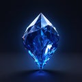 Shining Blue Diamond on Dark Background Royalty Free Stock Photo