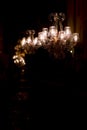 Shining bright electrical chandelier in a dark night