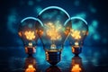 Shining bulbs, innovations agents, fuel creative ideas with technological glow