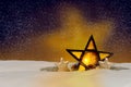 Shining Christmas star at night Royalty Free Stock Photo