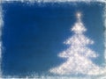 Shining christmas tree with frame in blue