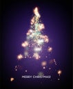 Shining Christmas tree. Light star background. Vector illustration Royalty Free Stock Photo