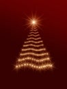 Shining christmas tree in red