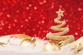 Shining Christmas Tree In The Red Background Royalty Free Stock Photo