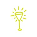 Shining Cocktail Glass Doodle Line Icon