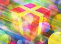 Shining gift box on a holiday abstract background