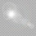 Shining glare rays, lens flare, light effect. Royalty Free Stock Photo