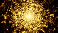 Abstract Glittering Gold Tunnel Background Royalty Free Stock Photo