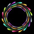 Shining glowing neon ring. Abstract background with a luminous effect.