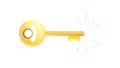 Shining Gold Key Icon for Access Control, vector design Generative AI Royalty Free Stock Photo