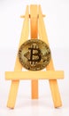 Single BTC Bitcoin coin. Royalty Free Stock Photo