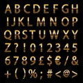 Shining Gold Alphabet vector Letters and numbers instant Download Royalty Free Stock Photo