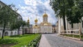 Shining golden cupola of orthodox church of The Holy Trinity Saint Sergius Lavra