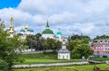 Shining golden cupola of orthodox church of The Holy Trinity Saint Sergius Lavra